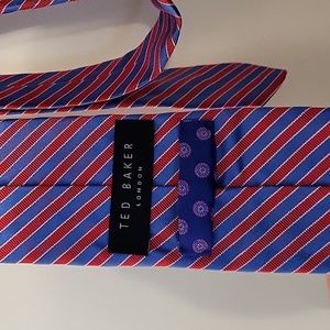 Men's Ted Baker Red/Blue Stripes Thin Tie 👔